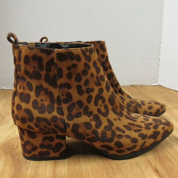 A NEW DAY Valerie Leopard Spot City Ankle Bootie Sz 7.5 WIDE Animal Print Boots - Picture 3 of 15